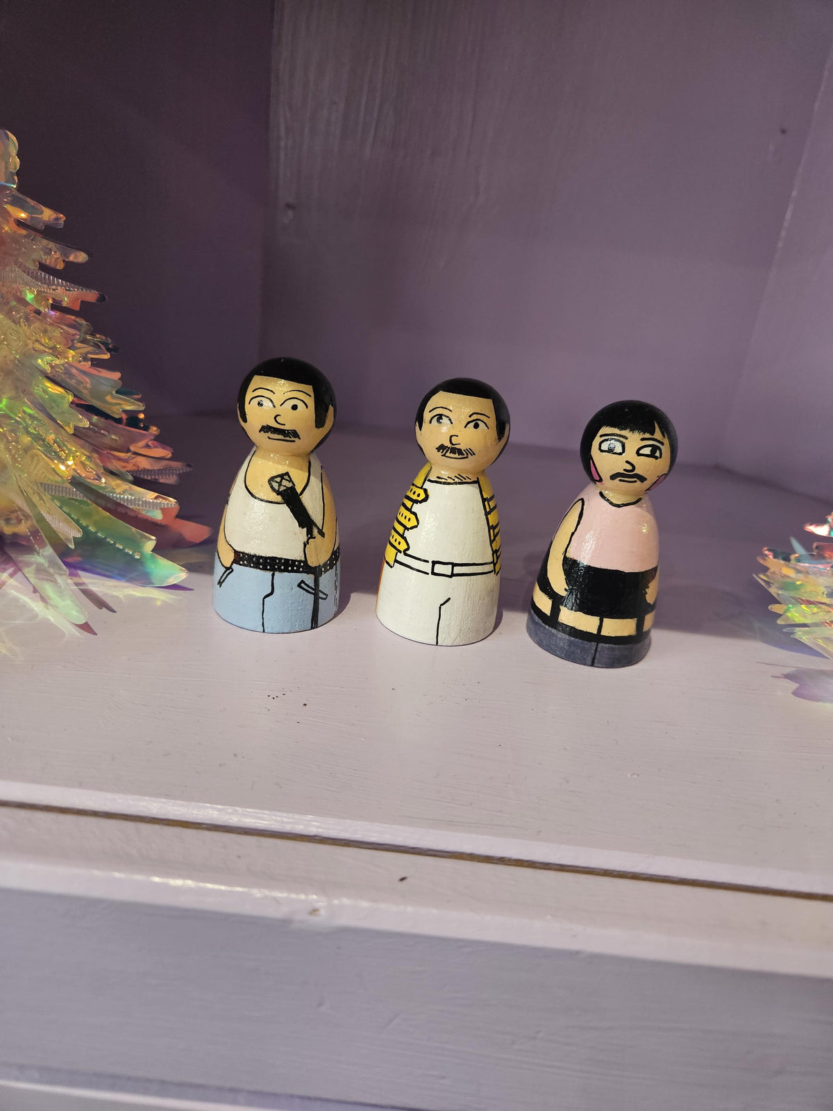Freddie Mercury Peg Doll Set - music inspired peg dolls