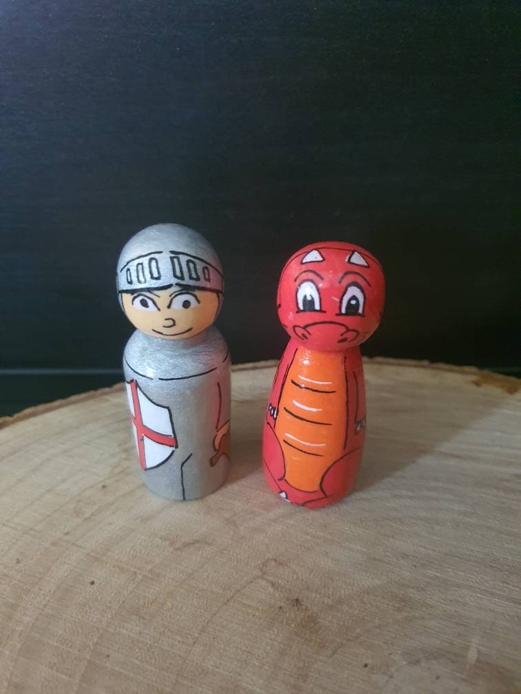 St George and the dragon peg doll set