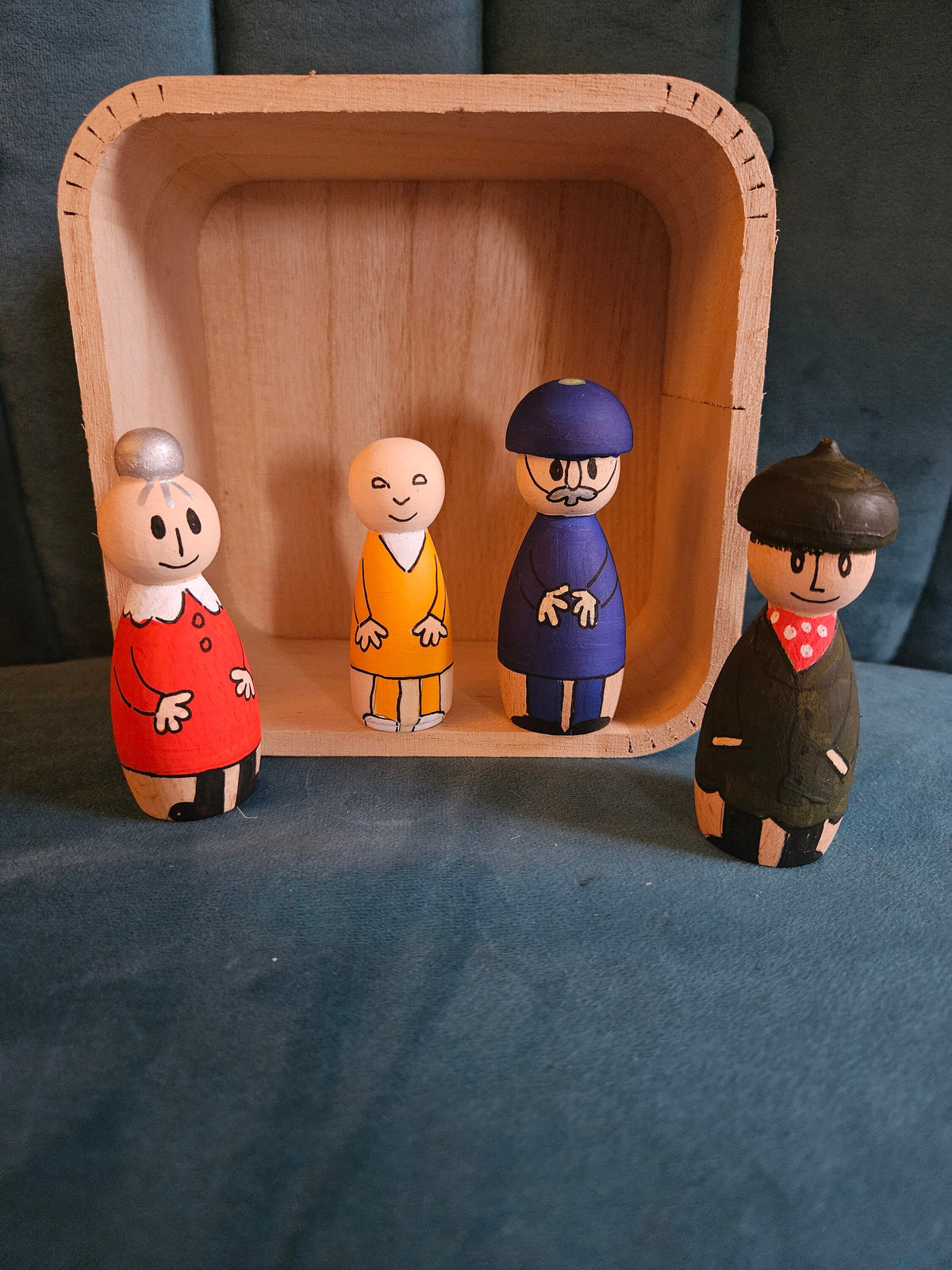 1970s children's tv Bod and friends peg doll set
