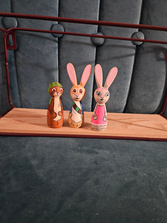 Bunny Peg Doll Trio: Easter Display Decor