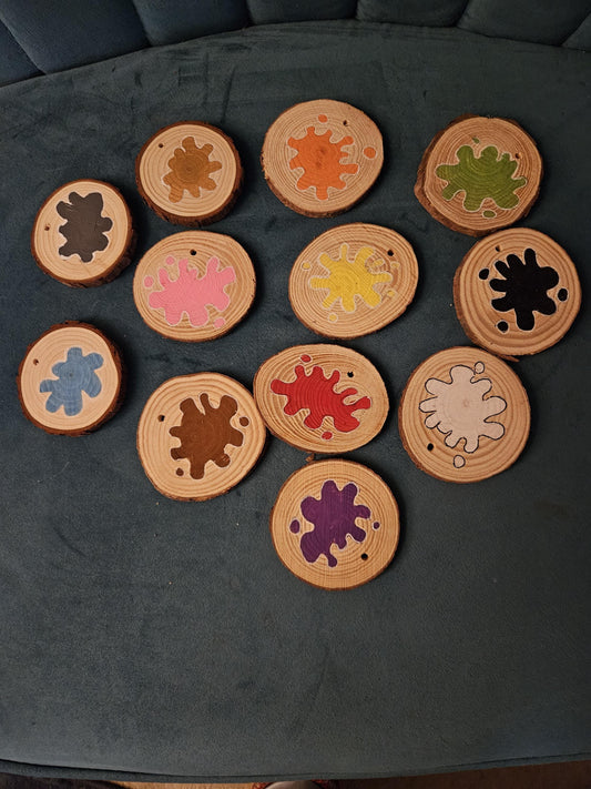 learn colours log slices slices measure 7-9 cm