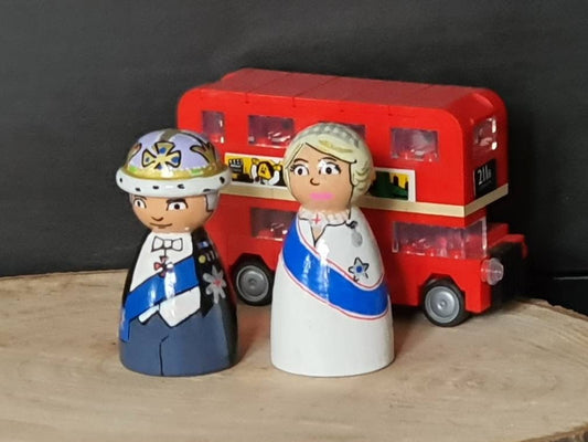 King Charles lll and Camilla coronation set. Small world play. Souvenir of coronation