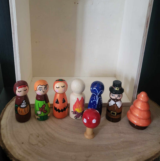 Autumn peg doll set