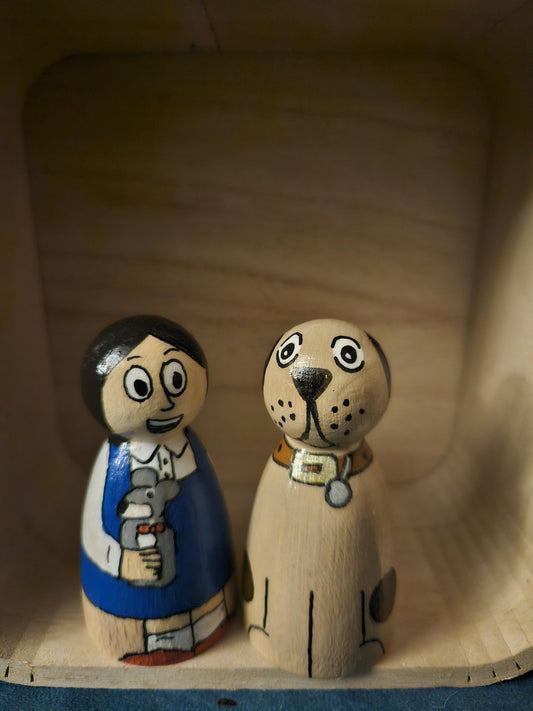 Mary, Mungo and Midge Wooden Peg Doll -  70s Kids TV Retro