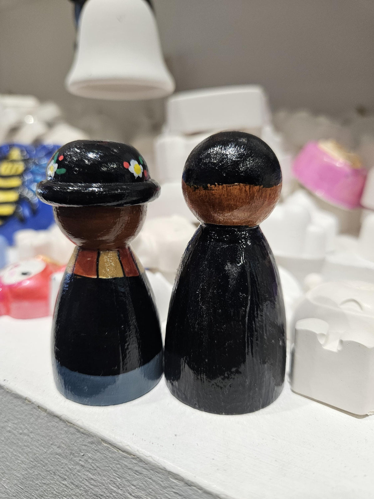 Mary Poppins and Bert Wooden Peg Dolls - 7cm Duo