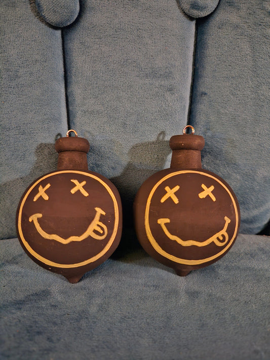 Nirvana Christmas wooden handpainted bauble.
