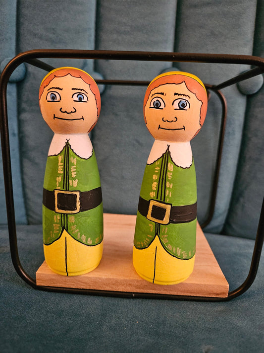 Large Elf peg doll. handpainted 12cm