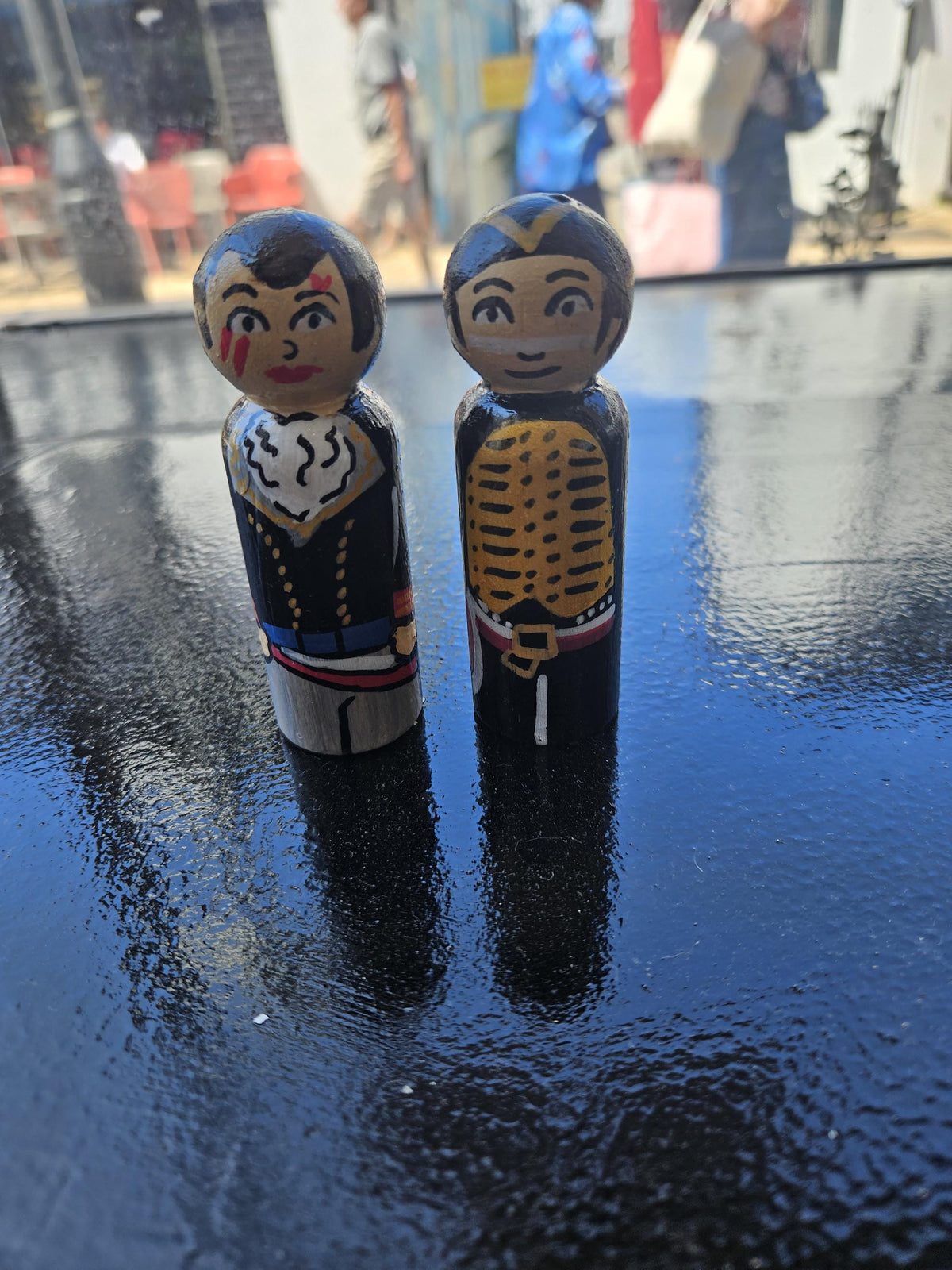 Adam Ant Stand and Deliver and Prince Charming Wooden Peg Doll Duo