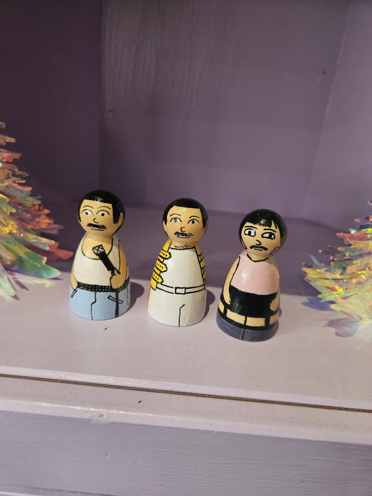 Freddie Mercury Peg Doll Set - music inspired peg dolls