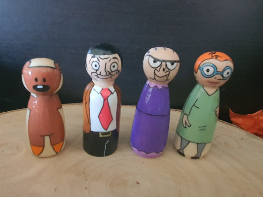 Mr Bean Peg Doll Set - 4 Characters