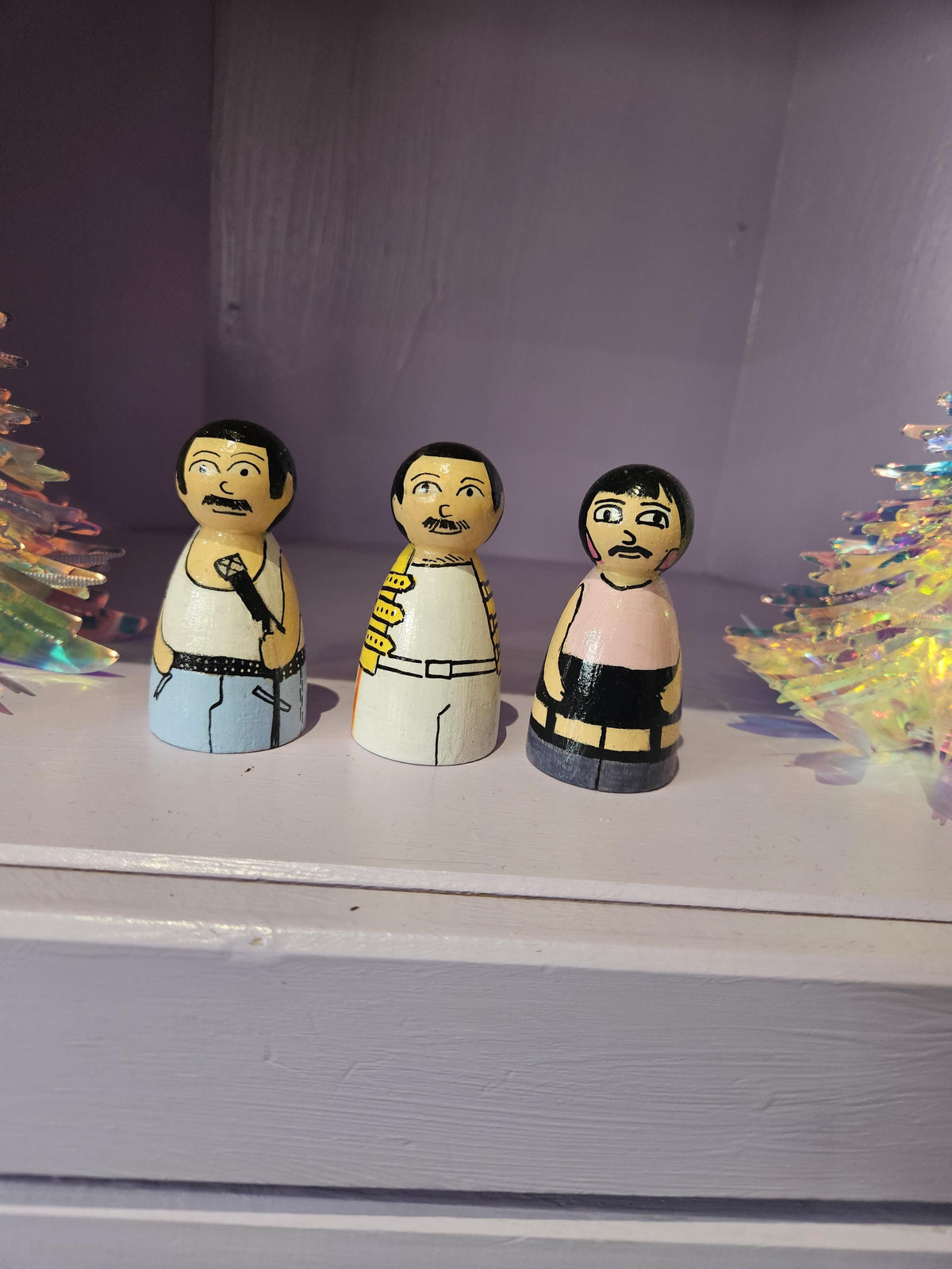 Freddie Mercury Peg Doll Set - music inspired peg dolls
