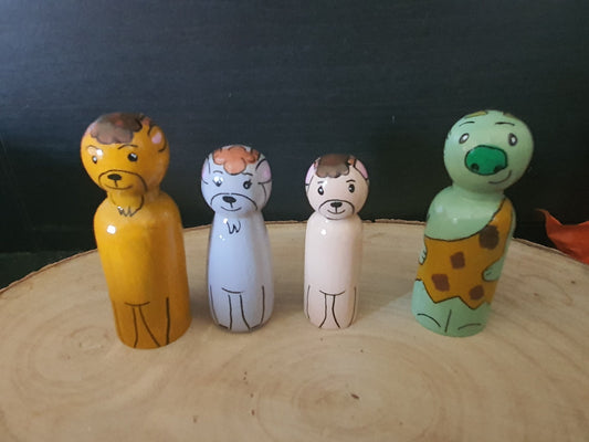 Billy goats gruff and troll peg doll set