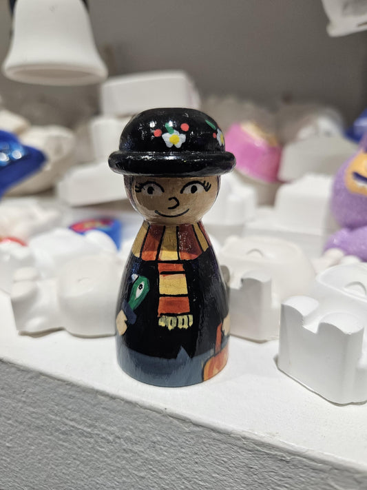Mary Poppins Wooden Peg Doll