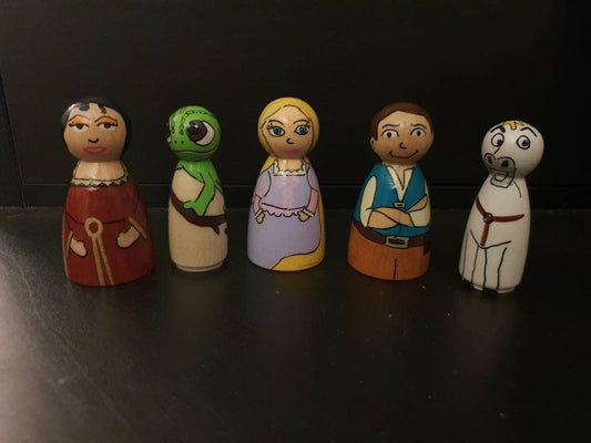 Rapunzel peg doll set