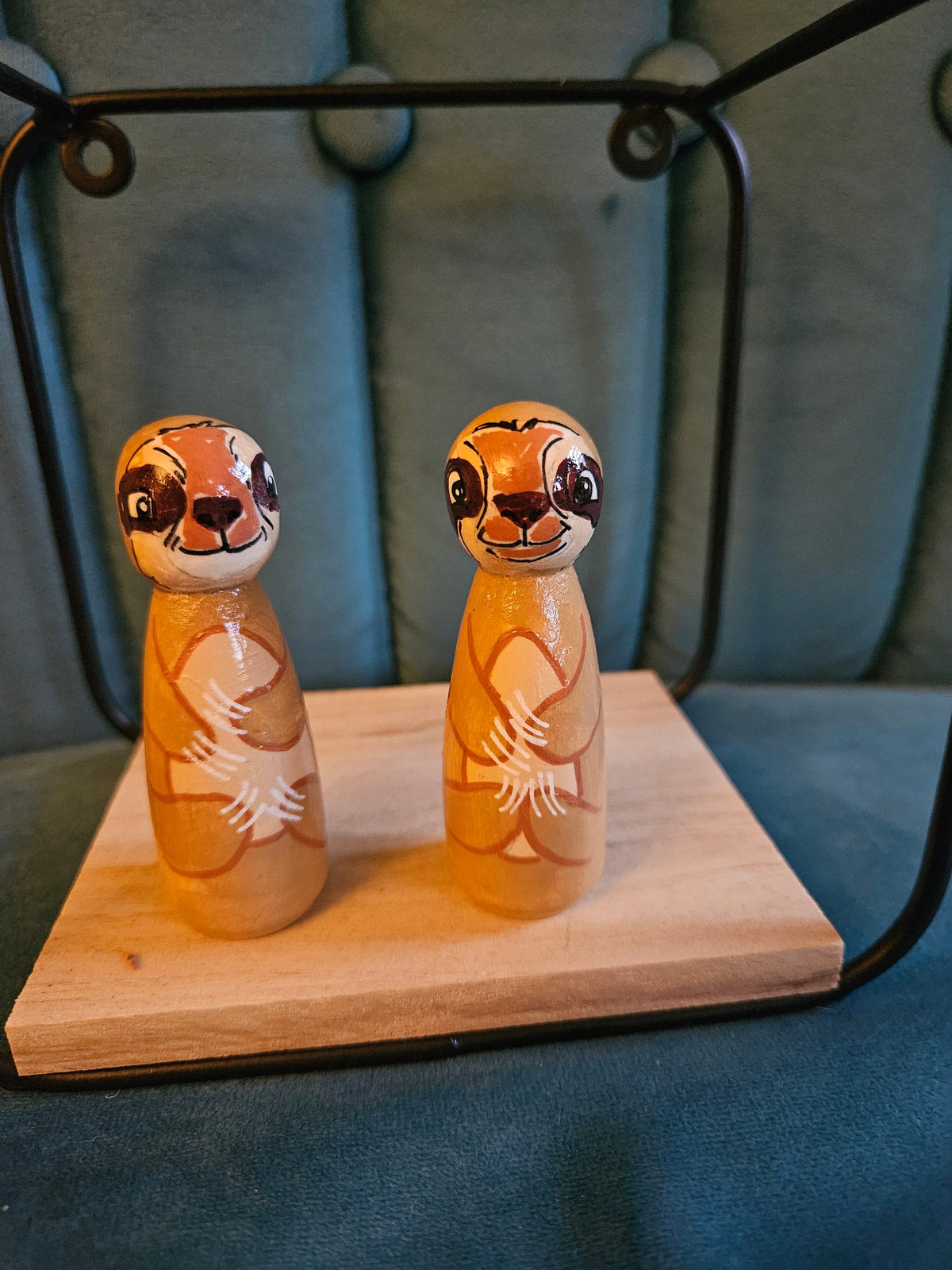 Sloth Peg Doll: 7.5cm Wooden Toy -  animal lovers toy