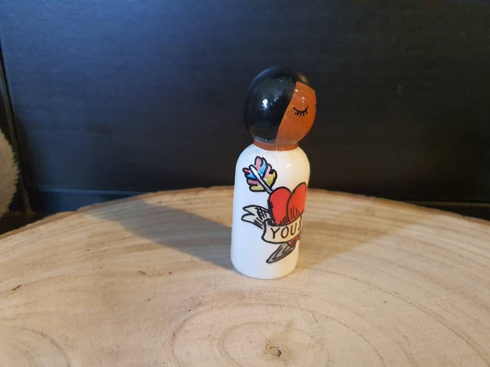Diverse valentine tattoo peg doll