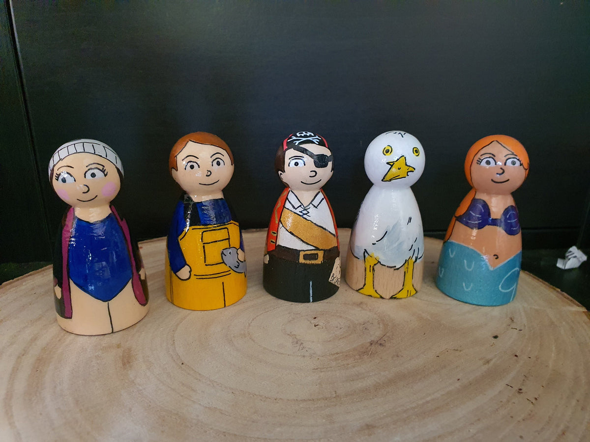 Brixham Wooden Peg Doll Set