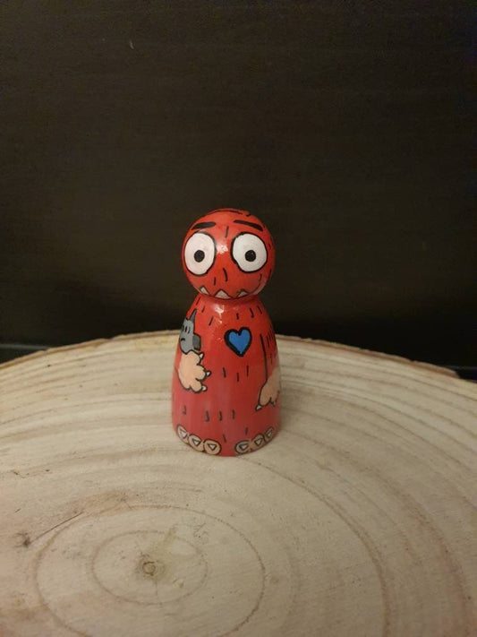 Love Monster Wooden Peg Doll