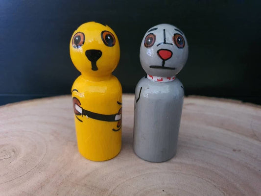 Sooty and Sweep Wooden Peg Doll Set