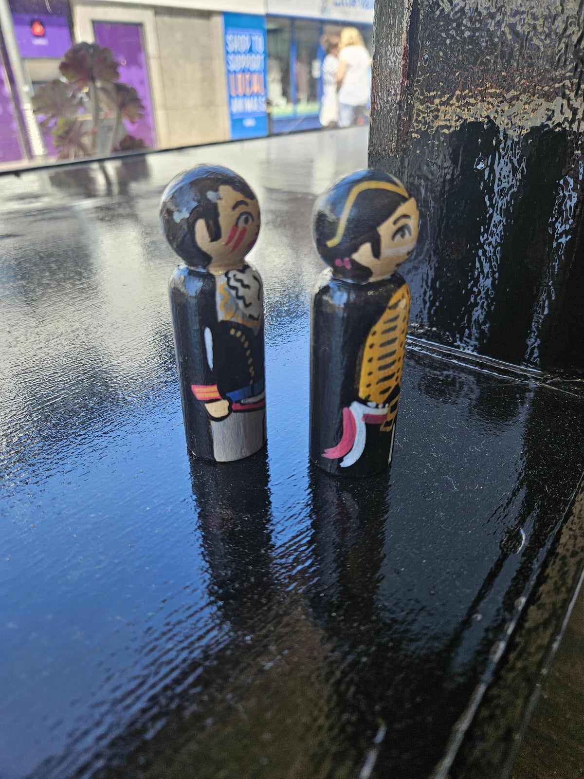 Adam Ant Stand and Deliver and Prince Charming Wooden Peg Doll Duo