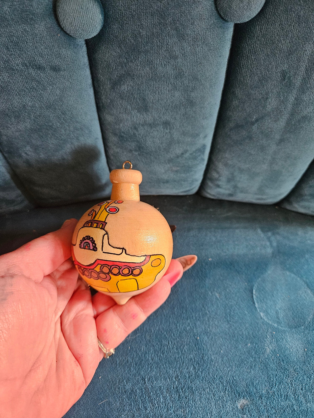 The Beatles Yellow Submarine Hand-Painted Wooden Bauble