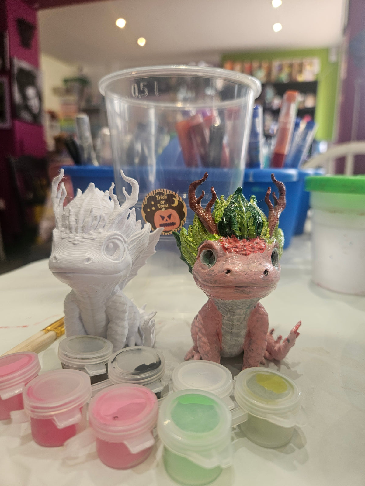 All-in-one Nature Dragon Paint Kit | 3D Printed Dragon | Fantasy Book Nook Gift