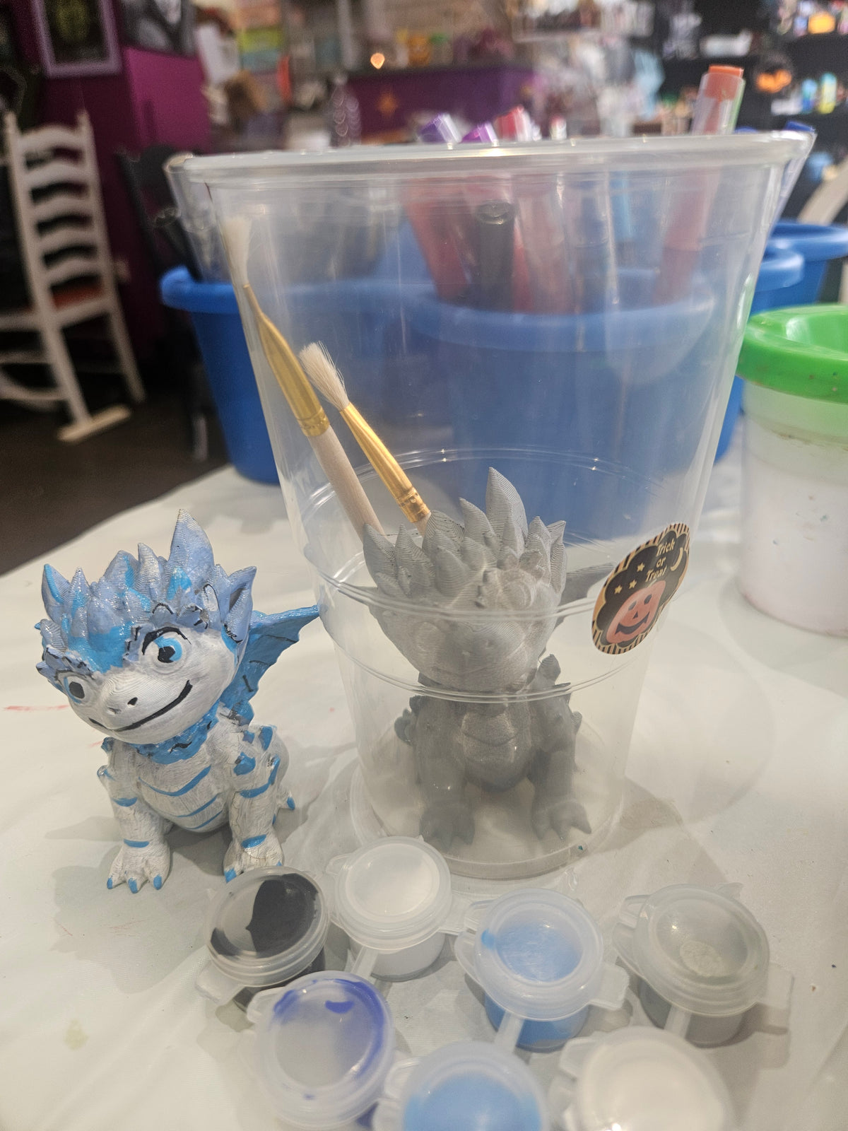 All-in-one Ice Dragon Painting Kit | 3D Printed Dragon | Book Nook Gift