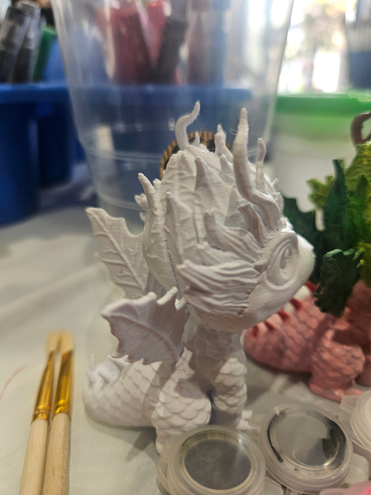 All-in-one Nature Dragon Paint Kit | 3D Printed Dragon | Fantasy Book Nook Gift