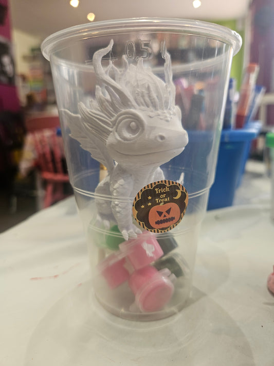All-in-one Nature Dragon Paint Kit | 3D Printed Dragon | Fantasy Book Nook Gift