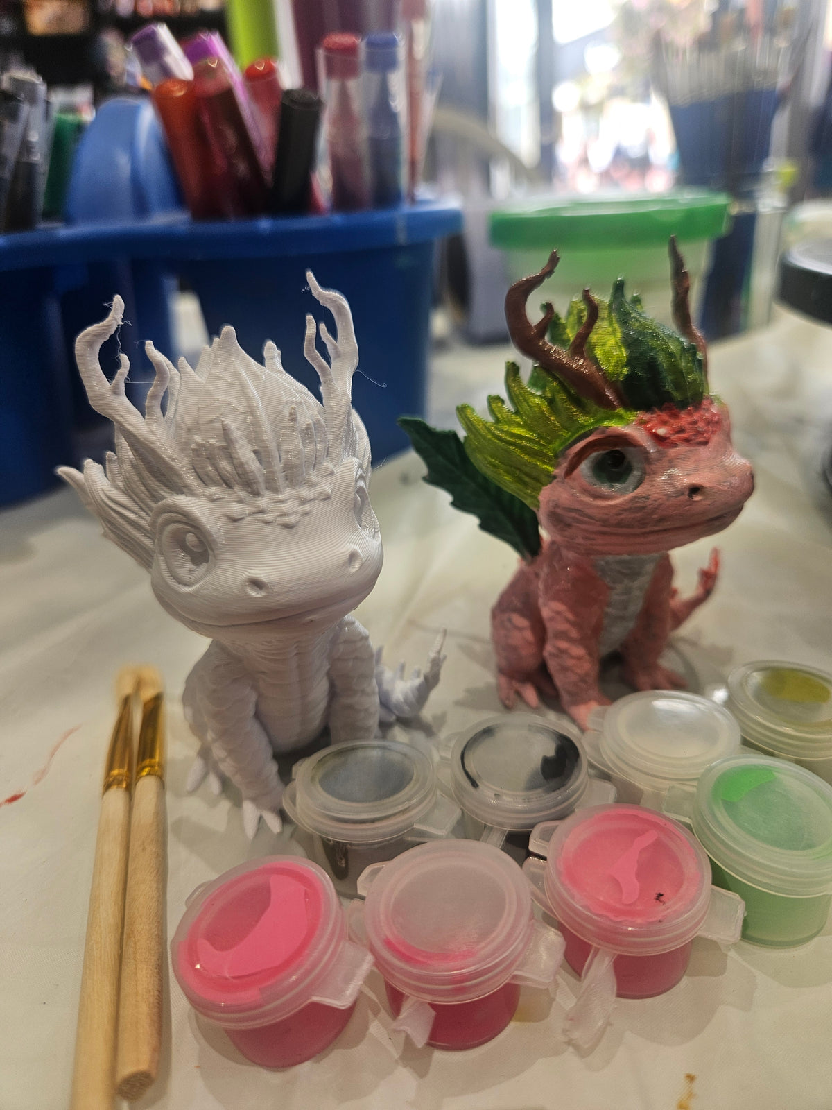 All-in-one Nature Dragon Paint Kit | 3D Printed Dragon | Fantasy Book Nook Gift