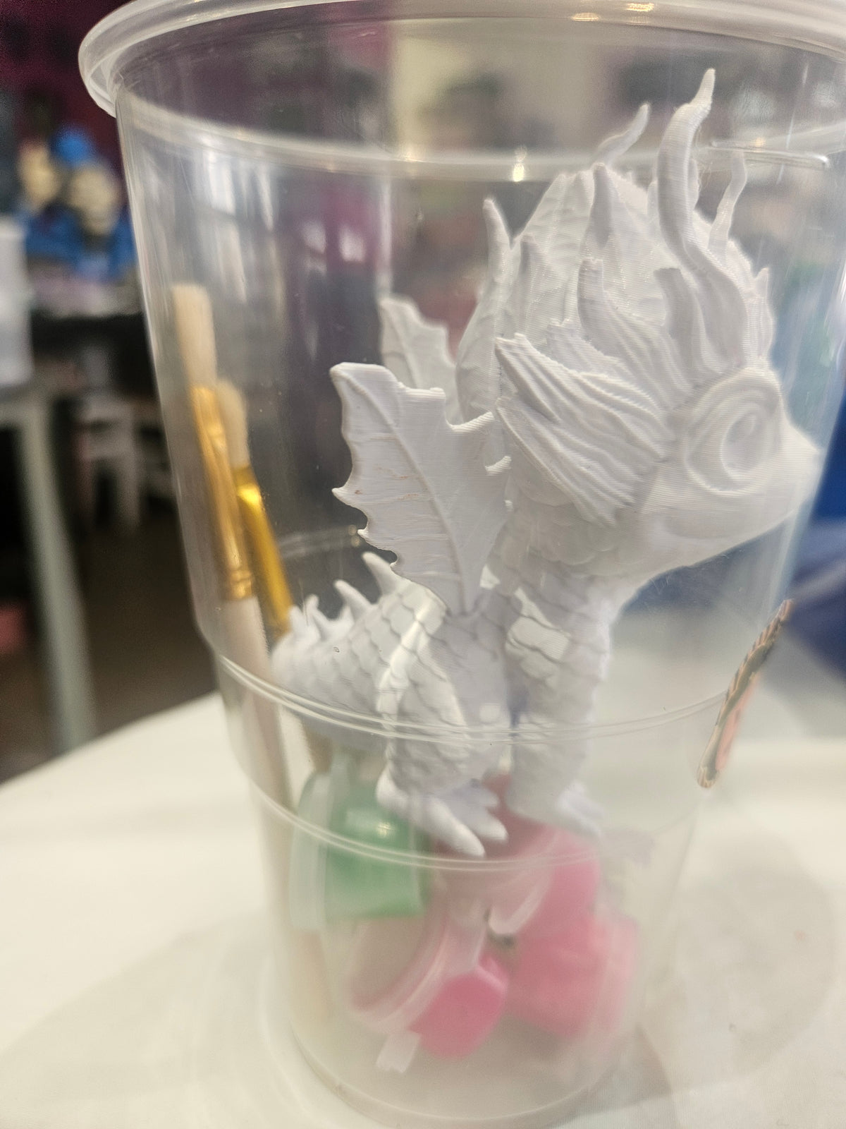 All-in-one Nature Dragon Paint Kit | 3D Printed Dragon | Fantasy Book Nook Gift